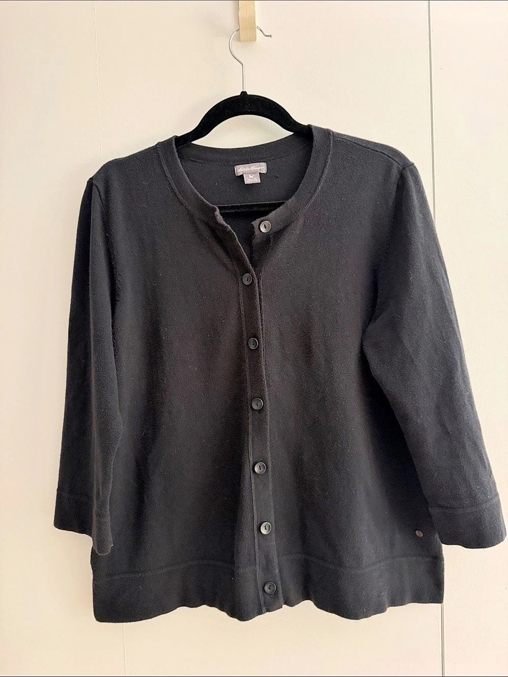 Eddie Bauer Cotton Cardigan in Black Size XL